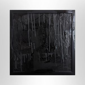 Elegant Original Black on Painting with Frame.